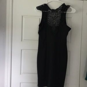 NWOT LuLu black lace form fitting dress size L